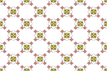 Vintage style in classic tones and intricate geometry create a timeless design.