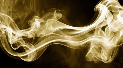 A flowing, golden smoke pattern against a dark background, evoking a sense of mystery and elegance.