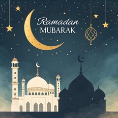 Ramadan Mubarak card Islamic month 