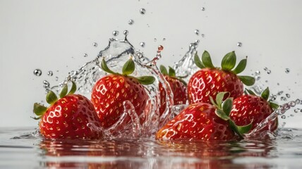 Fresh Strawberry Fruits Isolated White Background, Beautiful Red Ripe Strawberry