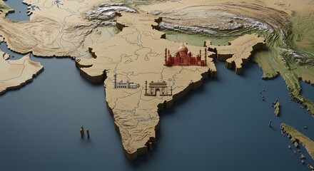 india 3d map