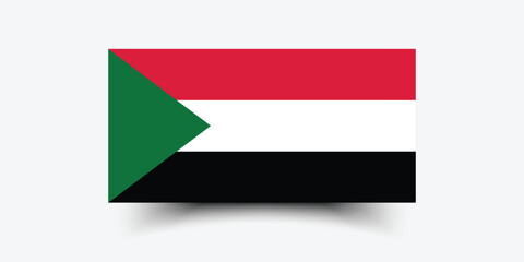 Sudan flag official size and color standards vector illustration