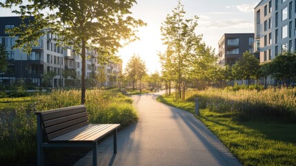 Housing costs exploration in a modern urban park setting. Featuring community and opportunity