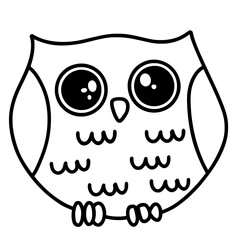 Lucky Owl   Outline  Illustration