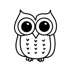Lucky Owl   Outline  Illustration