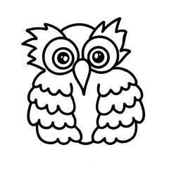 Lucky Owl   Outline  Illustration