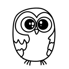 Lucky Owl   Outline  Illustration