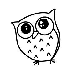 Wisdom Owl Outline Illustration