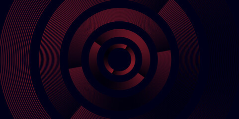 Black and red abstract background with circle lines spiral. Optical illusion tunnel with black and red pattern. Abstract Monochrome Spiral Tunnel. you can use poster, banner, vector illustration.