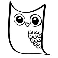 Cute Owl Minimalist Outline Illustration