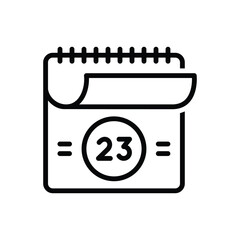 Black line icon for tomorrow