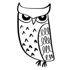 Wisdom Owl Outline Illustration
