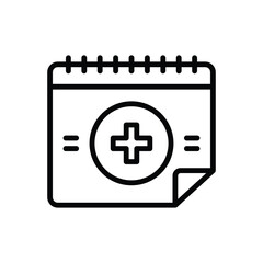 Black line icon for add calendar