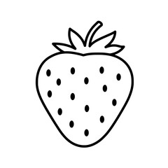 Strawberry Icon: A simple line drawing of a perfectly formed strawberry, ripe with potential, ready to be colored or used as a minimalist graphic element.