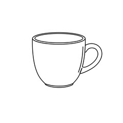 Simplicity in a Cup: Minimalist illustration of a simple, elegant ceramic cup, perfect for morning coffee or tea.