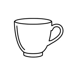 Simplicity in a Cup: A minimalist line drawing captures the essence of a classic teacup, ready to hold warm beverages.