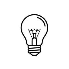 Illumination in Ink: A simple yet powerful line illustration of a classic light bulb, symbolizing ideas, innovation, and the spark of creativity.