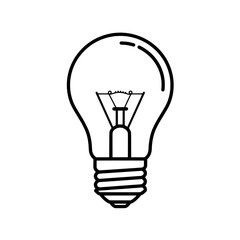 Illuminating Innovation: A simple, yet powerful outline of a lightbulb, symbolizing ideas, creativity, and the spark of inspiration, perfect for conveying concepts of innovation and problem-solving.