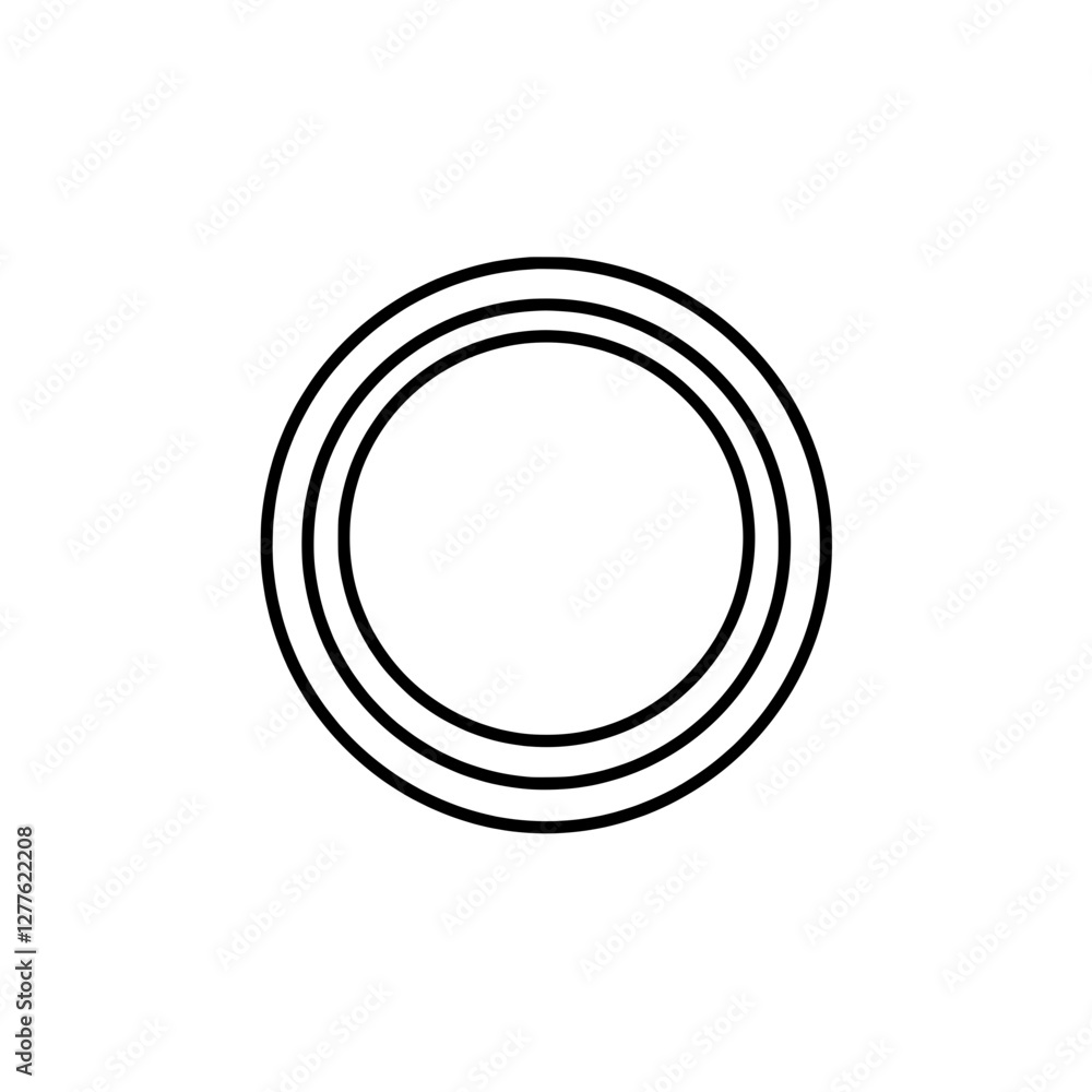 Poster concentric rings: a minimalist design featuring three perfectly aligned concentric circles, creating
