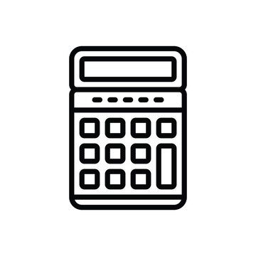 recommend clip art: Black line icon for calculator