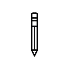 Black line icon for pencil
