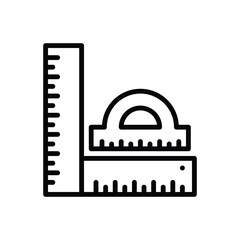 Black line icon for ruler