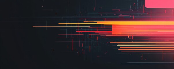 Abstract digital light trails create a vibrant and energetic atmosphere in a dark setting at night