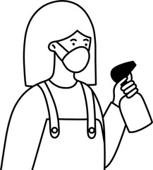 소독 여자 흑백