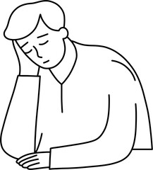 춘곤증 남자 흑백