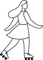 롤러 여자 흑백