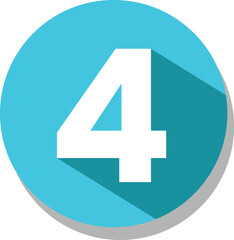 Fototapeta premium Flat Blue Icon Number , 4