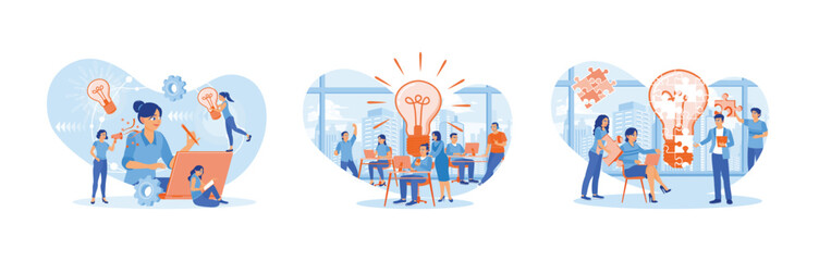 People work to improve their careers and discuss to find ideas for business success.