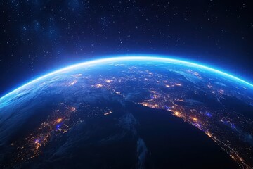 Obraz premium Breathtaking Panoramic View of Planet Earth Captured in Stunning Gigapixel Quality from Space