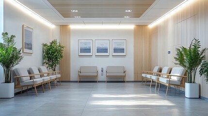 Modern clinic waiting room; calm atmosphere, natural light. Use Healthcare marketing