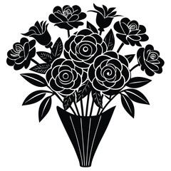 Black and White Lotus Flower Line Art Illustration