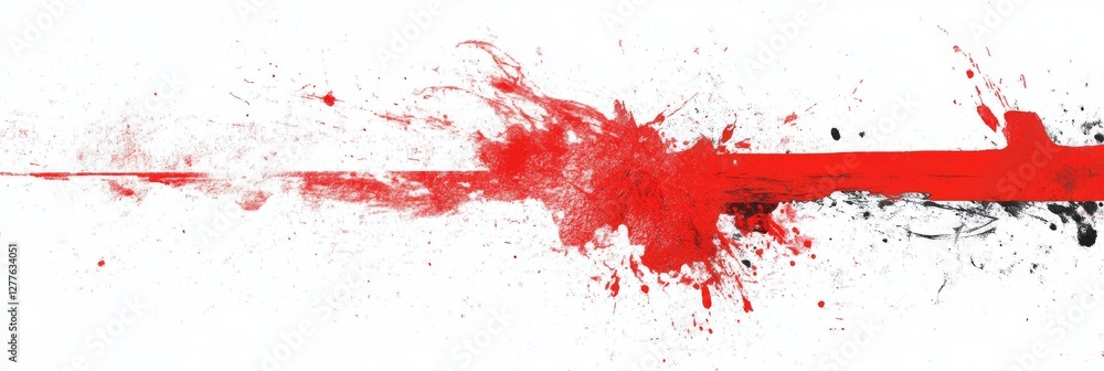 Poster vibrant abstract art showcasing dynamic red splashes against a crisp white background with intricate