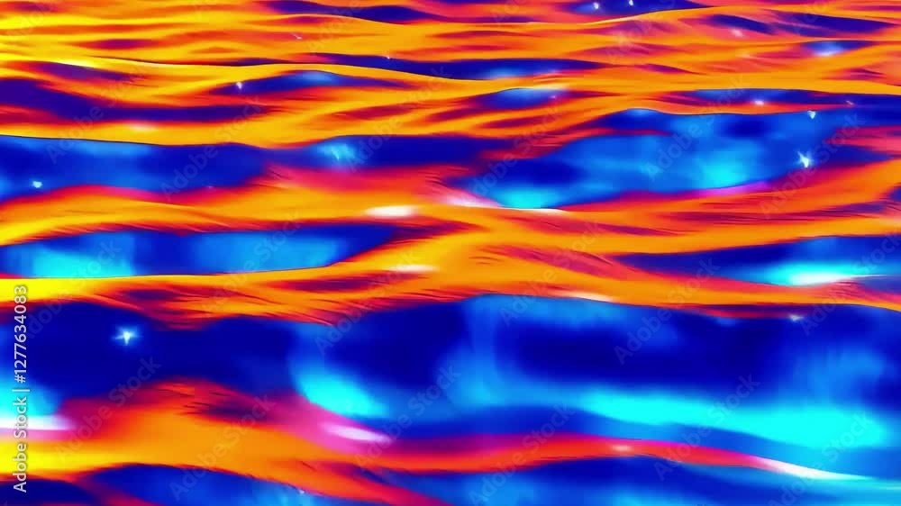 Poster a vibrant blur of colorful waves creates an abstract texture with light and motion