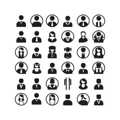 Business & Customer Support Icons &ndash; Professional Silhouette Vector Set