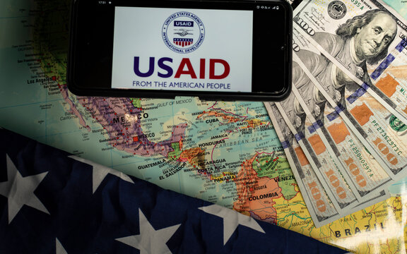 USAID logo  on map