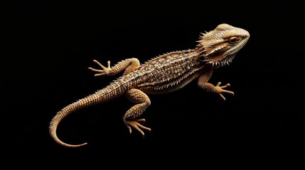 Naklejka premium Bearded dragon in natural habitat realistic photo desert environment close-up view concept