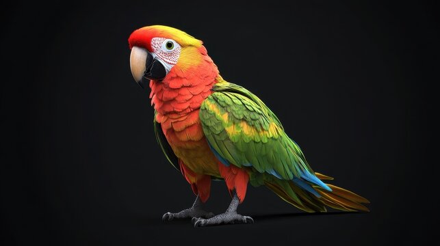 Vivid electus parrot studio setting realistic photo dark background close-up avian beauty