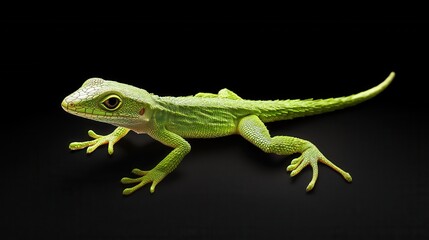 Fototapeta premium Captivating green anole in a studio setting realistic photo detailed environment close-up view nature photography
