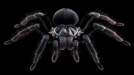 Tarantula captured in stunning realistic photo studio macro photography dark background close-up nature's intricacies