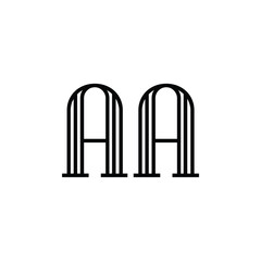 AA monogram logo design letter text name symbol monochrome logotype alphabet character simple logo