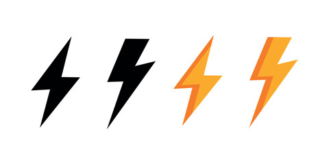 collection of simple lightning and electricity icons
