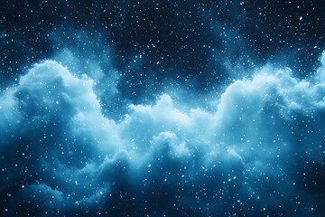 Fototapeta premium Ethereal night sky filled with shimmering stars and soft, glowing clouds in a serene atmosphere