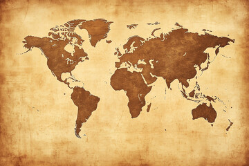 world map on an old paper