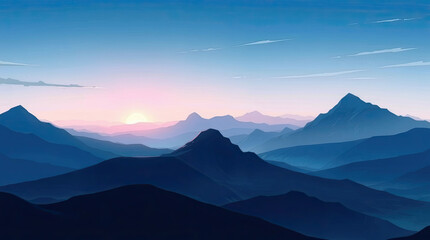 Fototapeta premium illustration landscape minimalist