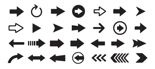 Big arrow icon collection. Arrow icon. Set different  arrows or web design. Arrow flat style isolated on white background. vector eps 10.