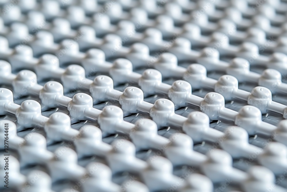 Aufkleber abstract pattern of white plastic elements arranged in a grid formation creating a modern and futuri